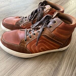Propet Leather Brown and Tan High-Top Kenton Sneakers